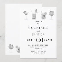 Cocktail et boissons invitation à la fête