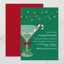 Cocktail festif thème Noël Fête Invitation
