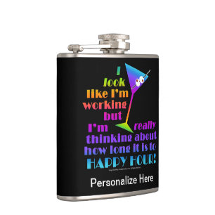 COCKTAIL FLASK - How Long to Happy Hour