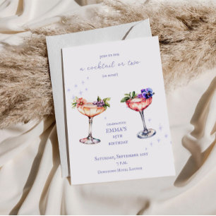 Cocktail floral Invitation d'anniversaire