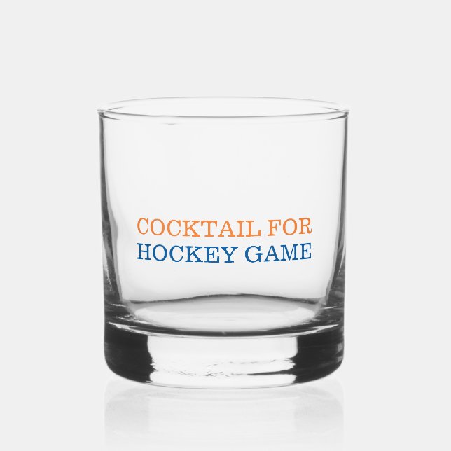 Cocktail for Hockey Game Custom Team Colours Whiskey Glass (Front)