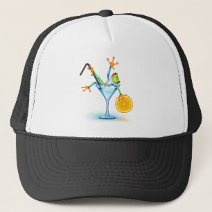 Cocktail Frog Trucker Hat