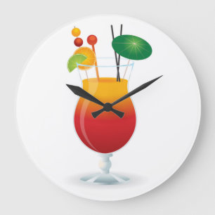 COCKTAIL GLASS LARGE CLOCK