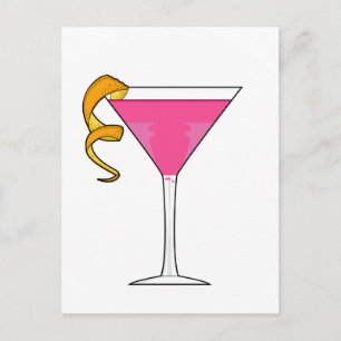 Cocktail Glass & Orange Twist Postcard