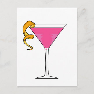 Cocktail Glass & Orange Twist Postcard