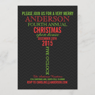 Cocktail Glass Word Art Christmas Party Invitation