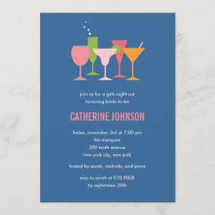 Cocktail Glasses Bachelorette/Bridal Shower Invite