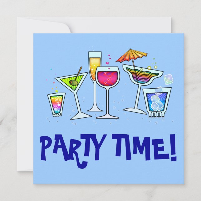 COCKTAIL GLASSES PARTY INVITATION (Front)