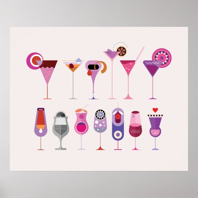Cocktail Glasses   Poster (Front)