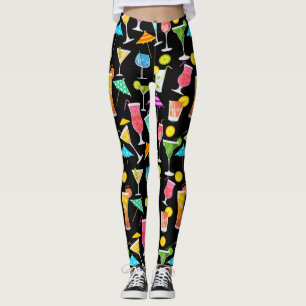 Cocktail Happy Hour Party Time Pattern Leggings