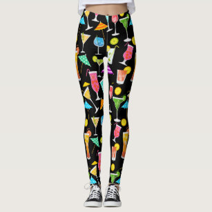 Cocktail Happy Hour Party Time Pattern Leggings