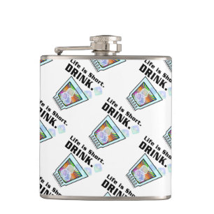 COCKTAIL HIP FLASKS, Life is Short. DRINK. Flask