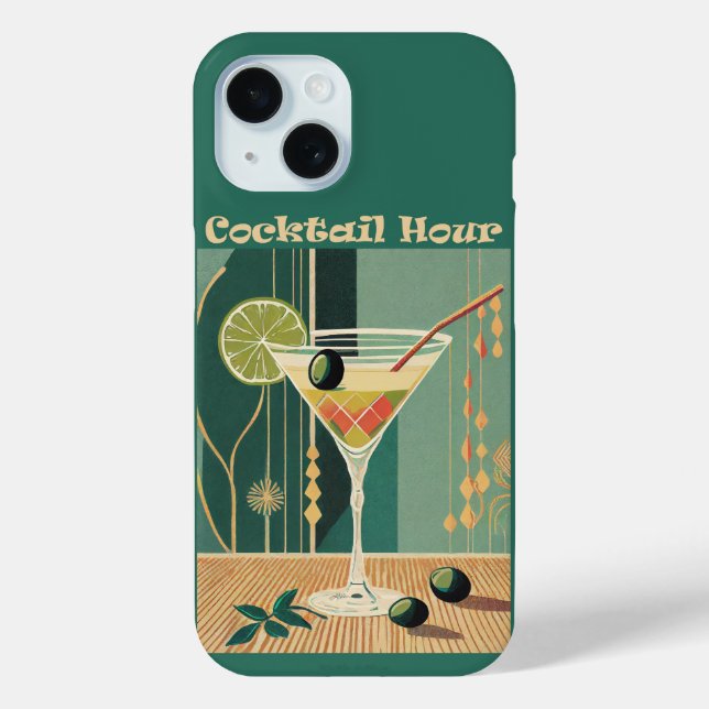 Cocktail Hour Mid Century Design Case-Mate iPhone Case (Back)