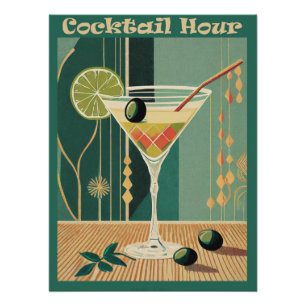 Cocktail Hour Mid Century Design Poster