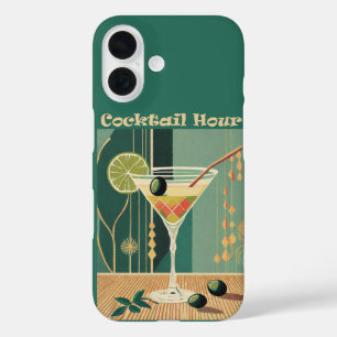 Cocktail Hour Mid Century Modern Martini iPhone 16 Case