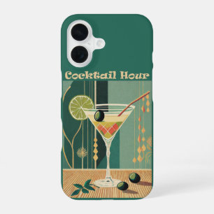 Cocktail Hour Mid Century Modern Martini iPhone 16 Case
