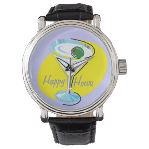 Cocktail Hour_retro-style Martini Glass_Happy Hour Watch