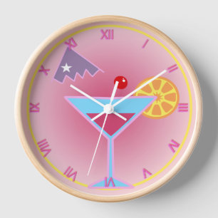Cocktail Hour Wall Clock