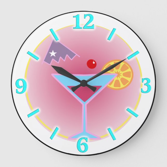 Cocktail Hour Wall Clock (Front)