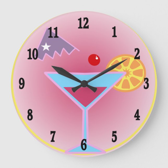Cocktail Hour Wall Clock (Front)