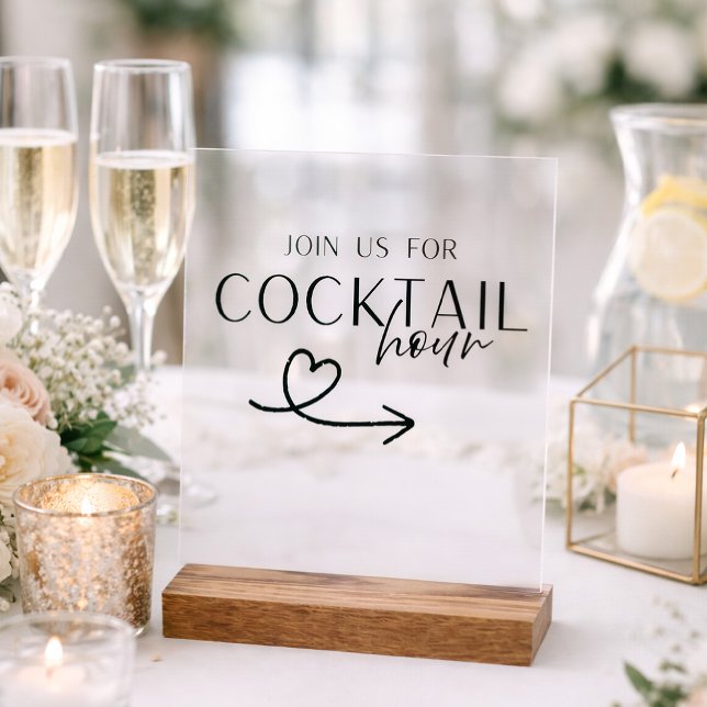 Cocktail Hour Wedding Sign Printable – Elegant  (Créateur téléchargé)