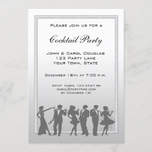 Cocktail, invitation de silhouette de personnes