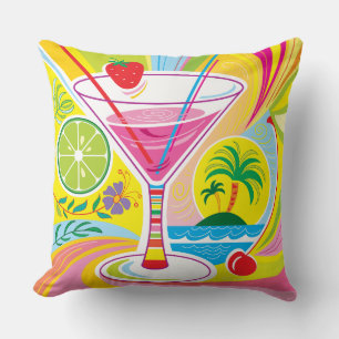 Cocktail Island Throw Pillow