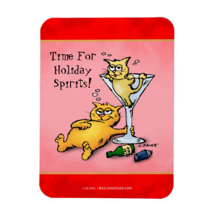 Cocktail Kittens Holiday Spirits Cartoon Magnet