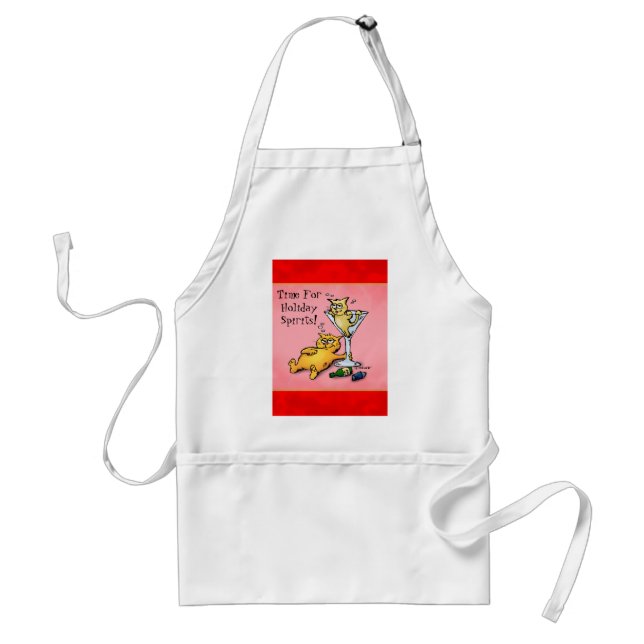 Cocktail Kittens Holiday Spirits Cartoon Standard Apron (Front)