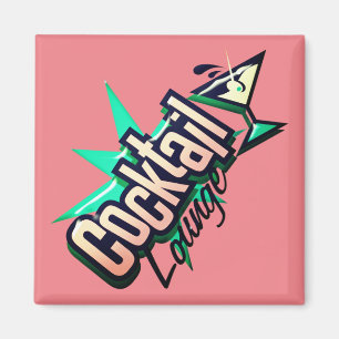 Cocktail lounge martini retro vintage liquor bar magnet