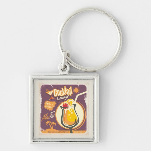 Cocktail Lounge Poster Keychain (Front)