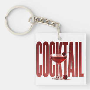 Cocktail Luxury Mixology Editorial Graphic Design Keychain