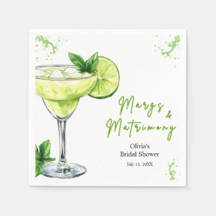 Cocktail Margs and Matrimony Bridal Shower Napkin