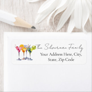 Cocktail Martini Aquarelle Joyeux 50e Anniversaire