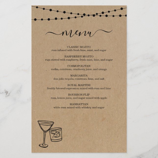 Cocktail Menu (Front)
