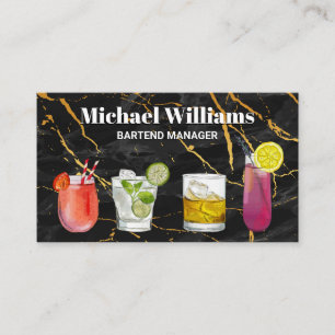 Cocktail Mix Drinks   Mixology   Marble Business Card