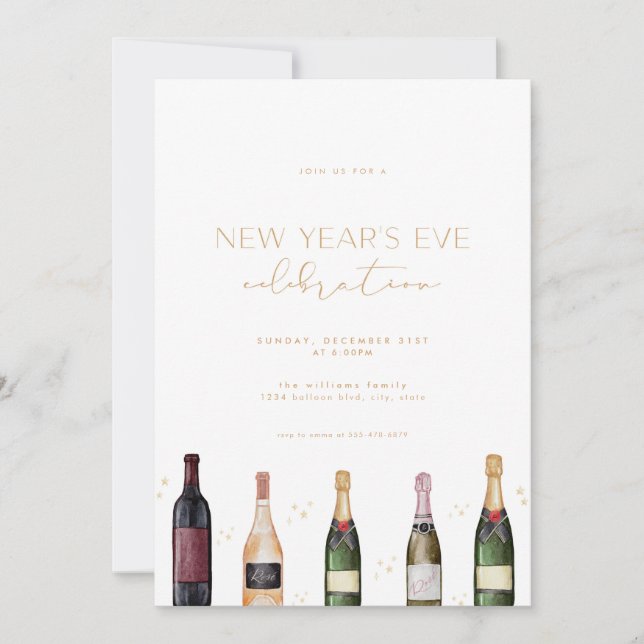 Cocktail moderne Nouvel An Eve Party Invitation (Devant)
