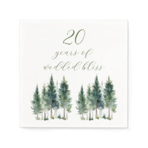 Cocktail Napkin | Anniversary | Forest Watercolor
