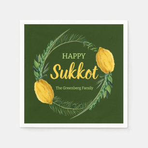 Cocktail Napkin Happy Sukkot Lulav Personalized