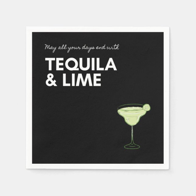 Cocktail napkin margarita funny black party (Front)