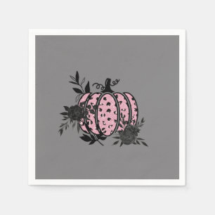 Cocktail Napkins, Pink and Black Leopard Pumpkin Napkin