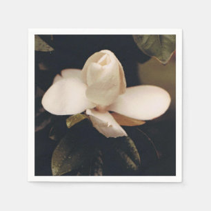 Cocktail Napkins with a Magnolia Blossom Design