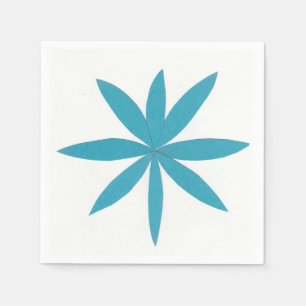 Cocktail Napkins with a Turquoise Star Design