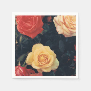 Cocktail Napkins with Roses
