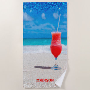 Cocktail on the Beach Beach Towel
