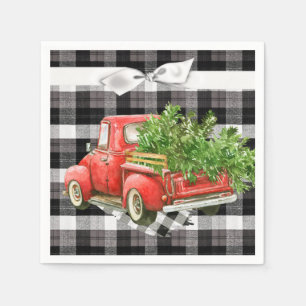 Cocktail Paper Napkin XMAS Truck Christmas Buffalo