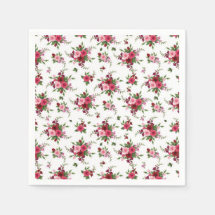 Cocktail Paper Napkins-Pink & Red Roses Napkin