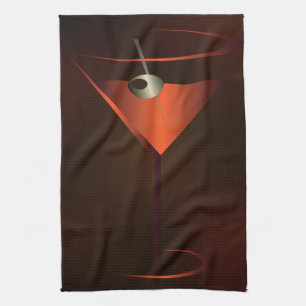 Cocktail Party Bar Towel - Red Cocktail Martini