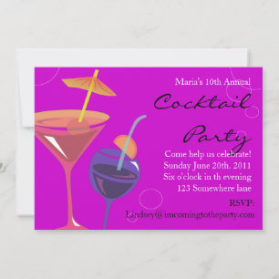 Cocktail Party Bonne Invitation Anniversaire Boiss