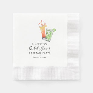 Cocktail Party Bridal Shower Script Paper Napkin